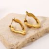 18k Gold Stainless Steel Flat U-ring Earrings Earrings 11