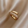 Ladies Diamond Real Gold Plated Ring Rings 9