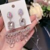 Drop Shaped Crystal Full Of Diamond Temperament Long Earrings Atmospheric Earrings Earrings 11