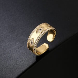 18K Gold Plated Copper Zircon Ring Rings