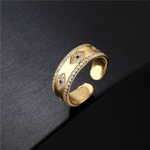 18K Gold Plated Copper Zircon Ring Rings 3