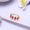 Red Corundum Square Ring Female Christmas 10