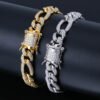 Gold-plated hip-hop iron lock style bracelet Bracelets 6