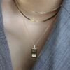Au750 Gold Gold Bar Natural Diamond Pendant Necklace Necklaces 11
