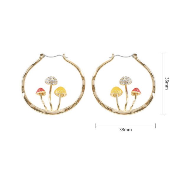 Unique Earring for Women Cute Three Mushroom Shape Sweet Gold Color Drop Earrings New Design Trendy Ear Jewelry Earrings 4