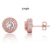 Hip Hop Round Full Zircon Earrings Rose Gold For Men And Women Earrings 15