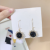 Korea sweet temperament crystal sun flower ear hook cute snowman Christmas tree snowflake pearl earrings earrings 5595 Earrings 8