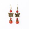 Ladies butterfly vintage red agate earrings Earrings 12