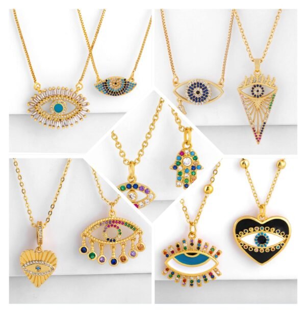 Simple female wild devil’s eye pendant necklace jewelry Necklaces 3