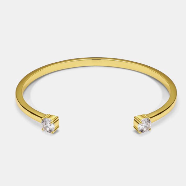 Double Zircon  Copper Plated 18K Gold Bracelet Bracelets 4