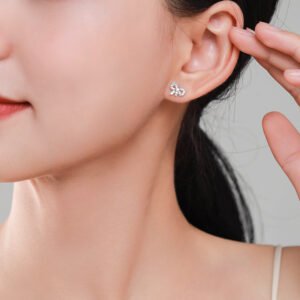 S925 Silver Diamond Bow Stud Earrings Earrings
