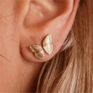 Butterfly Wing Earrings Copper Plating Real Gold Earrings