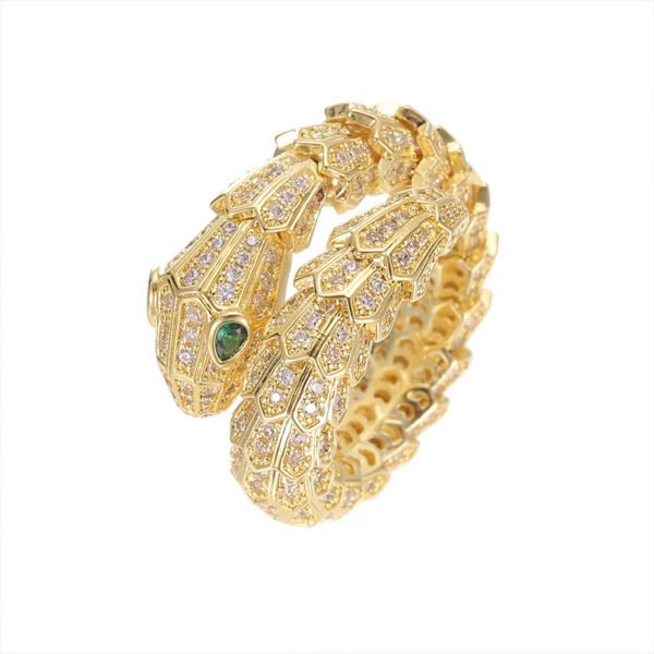 Brass Gold Plated Micro Set Diamond Bracelet Ring Set Bracelets 4