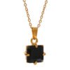 Elegant Pendant Necklace 18K Gold Stainless Steel Large  Square Zirconium Pendant Necklaces 13