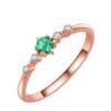 Emerald Plated 18K Rose Gold Ring Rings 16