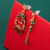 Christmas Series Alloy Dripping Christmas Cane Bells Tassel Earrings Women Christmas 14 Christmas Series Alloy Dripping Christmas Cane Bells Tassel Earrings Women Christmas 14