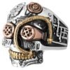Hot Style Accessories, Hip Hop Industrial Steam Men’s Ring Carved Three-color Rings 14