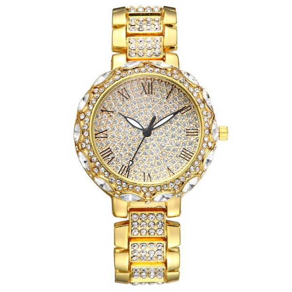New Gold Sky Star With Diamond Steel Band Watch Girl watches 7