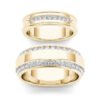 Gold Double Row Diamond Zirconia Ring For Men And Women Rings 8