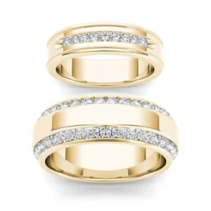 Gold Double Row Diamond Zirconia Ring For Men And Women Rings