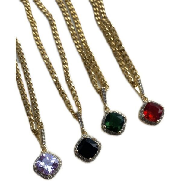 18k Real Gold Electroplating Emerald Necklace Gemstones Necklaces 6