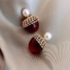 Women’s Cherries Earrings S925 Silver Needle Red Cherry Earrings 12