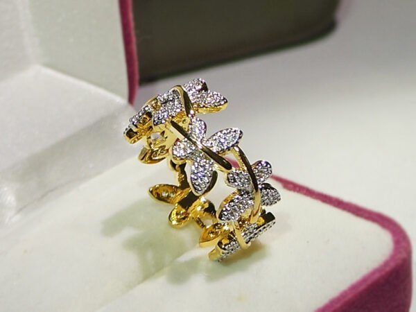 Butterfly Points Female Flower Plated Real Gold Ring OurSpecialSelection 9