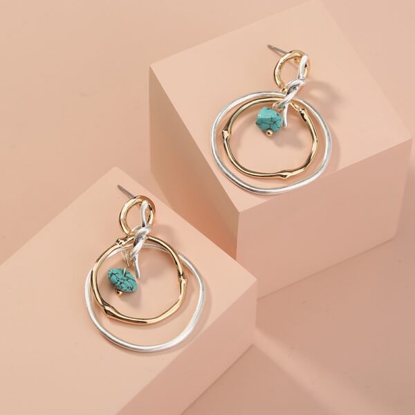Personality Tide Brand Irregular Wave Pattern Earrings Multicolor Birthday Turquoise Simple Earrings Earrings 4