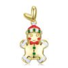 S925 Sterling Silver Electroplated 14k Gold Drip Gum Gingerbread Man Necklace Christmas Jewelry Christmas 11