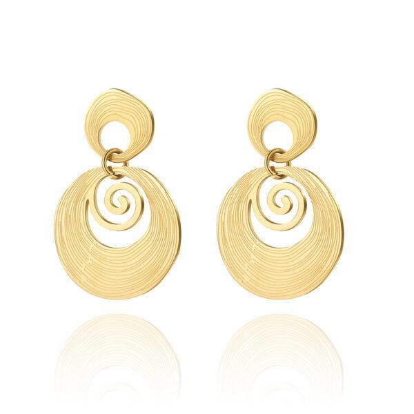 Ins Internet Celebrity Bread Texture Earrings 18K Gold-plated Stainless Earrings 5