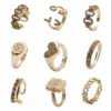 Colorful Zircon Jewelry Micro Setting Gold Adjustable Ring Women Rings 12