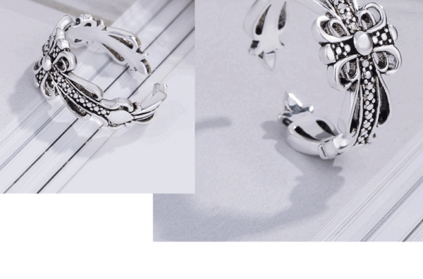 New Thai Silver Ring Crow Star Ring Female Luo Heart Ring Retro Jewelry Rings 7