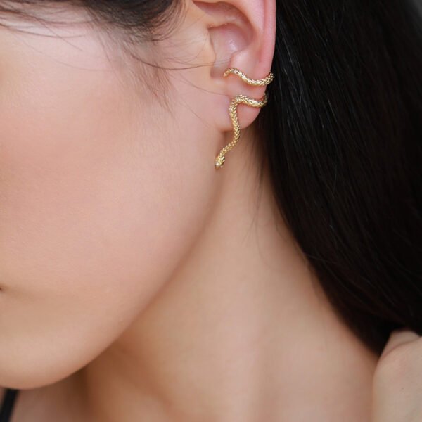 Designer Gold Snake Wrap Vintage Small Snake Earrings Earrings 3