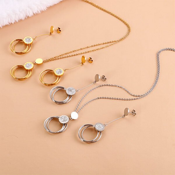 Fashion Round Women’s Stainless Steel Necklace Necklaces 7
