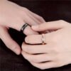 Crown Queen Titanium Steel Black Couple Ring Rings 10