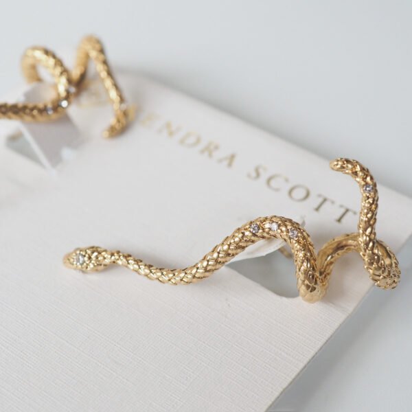 Designer Gold Snake Wrap Vintage Small Snake Earrings Earrings 4