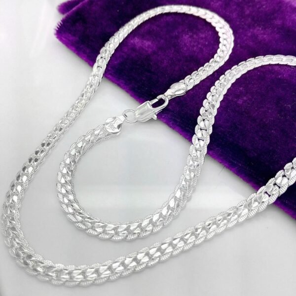 Pure Brass 18K Gold Plating 5MM Full Side Necklace Bracelet Necklaces 4
