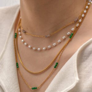 Necklace 18K Gold-plated Stainless Steel Pearl Necklaces