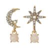 Fashion Women’s Asymmetric Moon Star Earrings Earrings 11