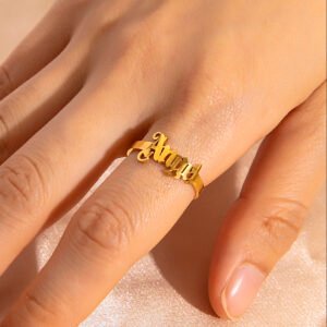 Gold Letter Angel Adjustable Rings For Women Rings 3