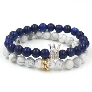 Natural pure white pine blue gold stone hand skewers Accessories