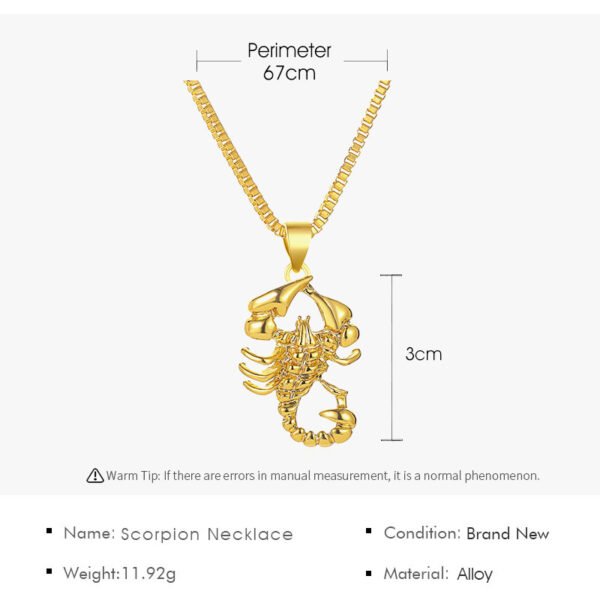Gold Scorpion Necklace Personality Metal Hollow Sweater Chain Necklaces 6