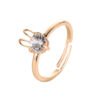 Ladies Cute Rabbit Copper Inlaid Zircon Ring Rings 12