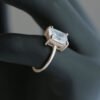 Classic Four Prong White Square Diamond Ring, Copper Plated Rings 15
