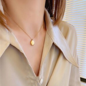 Titanium Steel Oval Gold Letter Necklace Female Clavicle Chain Necklaces Titanium Steel Oval Gold Letter Necklace Female Clavicle Chain Necklaces