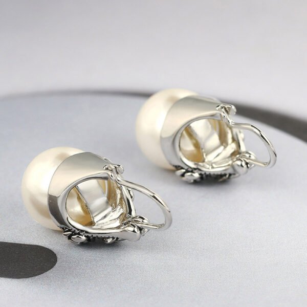 Vintage Micro Inlaid Black Zircon Pearl Earrings Earrings 6
