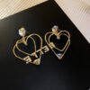 Diamond And Zircon Three Dimensional Love Earrings Earrings 8