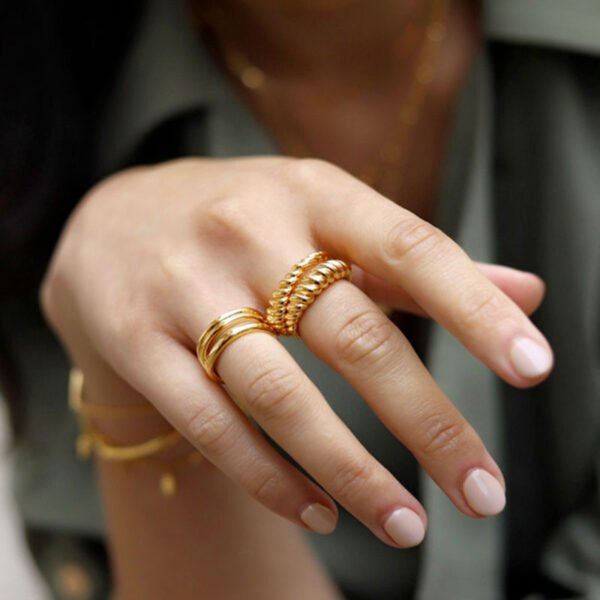 Woven Twill Twist Ring Rings 8