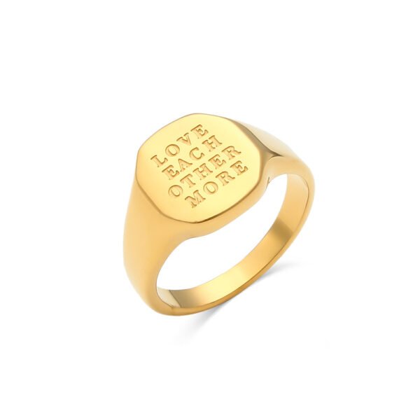 18K Gold Plated Jewelry With English Letter Ring Rings 6