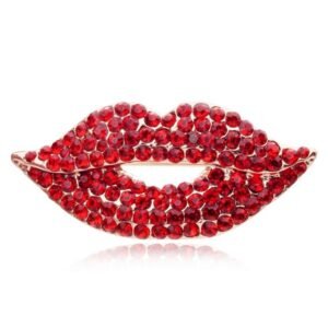 Magic Ikery Rose Gold Color Zircon Crystal Luxury Lips   Brooches Wholesales Fashion Jewelry for women MKY5549 Other